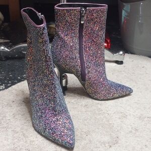 Marc Fisher Glitter Boots, Ankle, Size 8.5